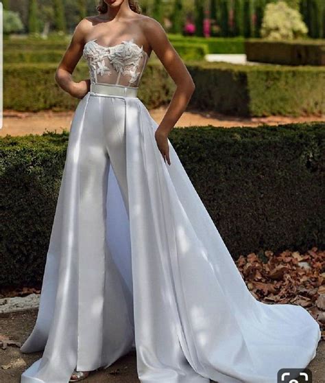 White Bridal Jumpsuit With Cape Wedding Reception Jumpsuit Etsy