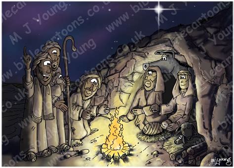 Luke 02 Nativity Set01 Scene 07 Shepherds Find Jesus Bible Cartoons