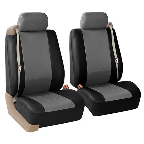 Fh Group Faux Leather Bucket Seat Covers Pair For Integrated Seat