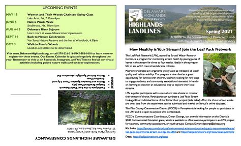 Spring Landlines 2021 Delaware Highlands Conservancy