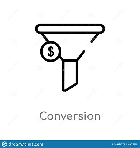Outline Conversion Vector Icon Isolated Black Simple Line Element