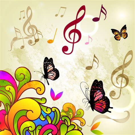 Butterfly Music Vector Butterfly Music Music Notes Art Music Drawings