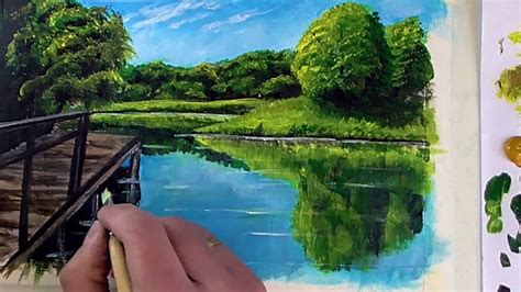 Acrylic Landscape Painting In Time Lapse Mirror Lake Jose Manuel