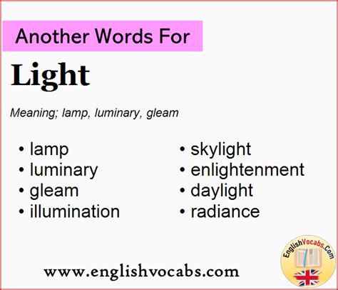 Another Word For Light What Is Another Word Light English Vocabs