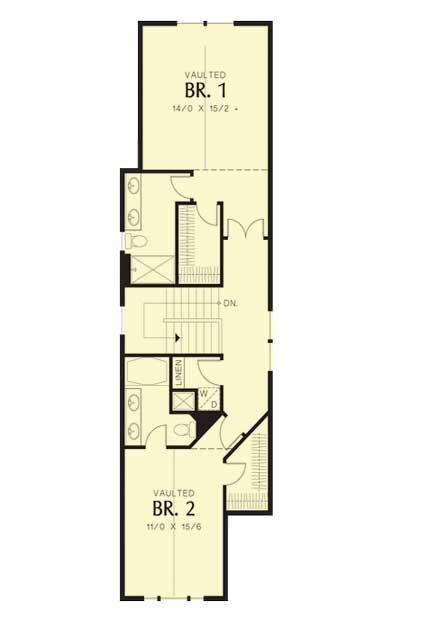 2 Bedroom Narrow Lot Home Plan 69575am Architectural Designs