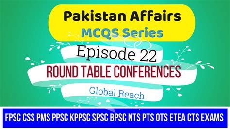 Episode 22 Round Table Conferences London Pak Affairs Mcqs Fpsc Css