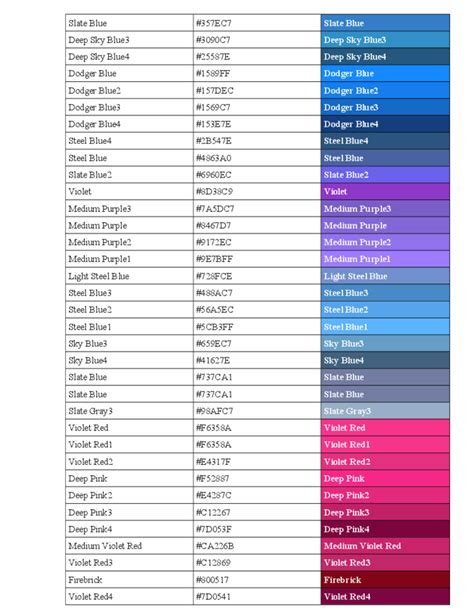 Free Sample Css Color Chart Templates In Pdf Bda