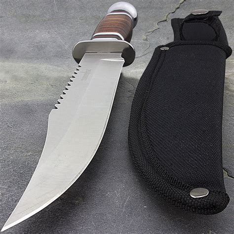 12 wood survival hunting fixed blade stainless steel knife survivor bowie ebay