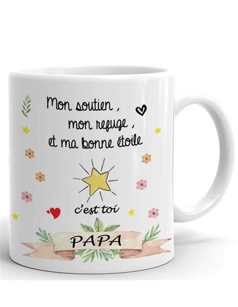 Tasse Mug Papa Ma Bonne Étoile Idée Cadeau Papa Original Anniversaire