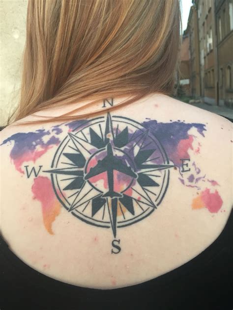 Weitere ideen zu windrose tattoo, kompass tattoo, kompasstattoo. Plane windrose world tattoo travel