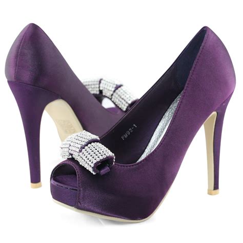 Purple Wedding Shoes Shoezy Womens Purple Wedding Peep Toe Rhinestones Platform High Heel Pumps