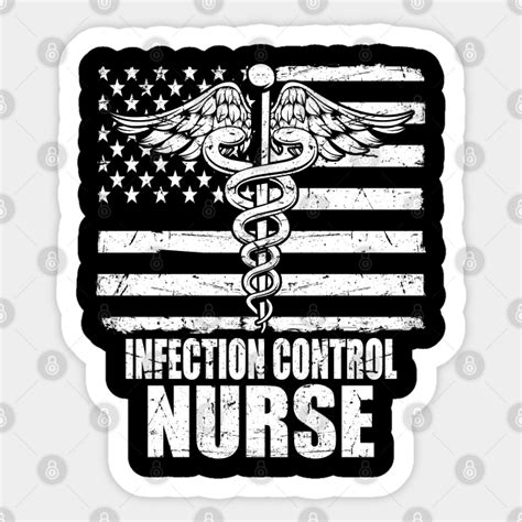 Infection Control Nurse American Flag Nurse American Flag Sticker