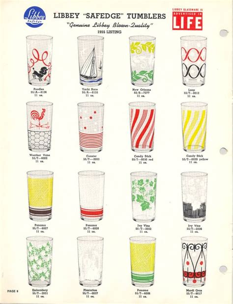 Libbey Glass Co 1955 Vintage Drinking Glasses I Would Love It If They Made These Designs