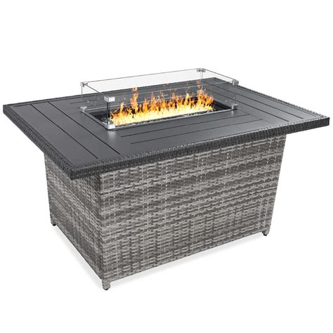 Buy Best Choice Products 52in 50 000 Btu Outdoor Wicker Patio Propane Gas Fire Pit Table W