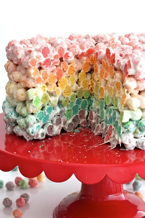 Rainbow Cereal Cake The Bakermama