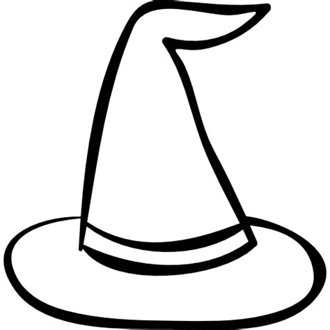 Witches hat coloring page google search hexen. Halloween witch hat outline - Free halloween icons