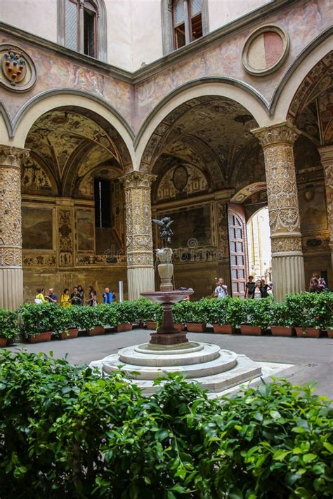Inner Courtyard Of Medici Palace Florence Editorial Image Image Of