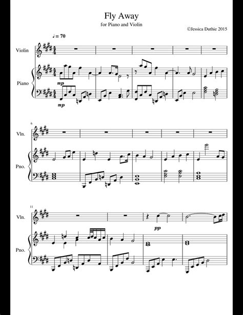 Fly Away Sheet Music For Violin Piano Download Free In Pdf Or Midi