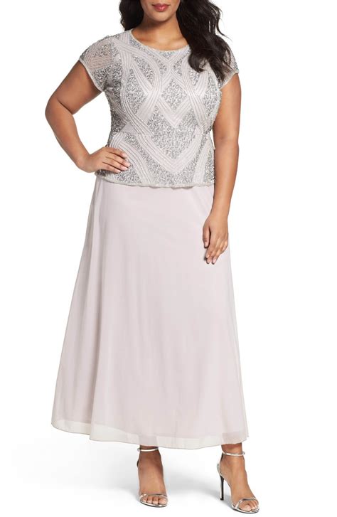 pisarro nights beaded mock two piece gown nordstrom two piece gown plus size dresses dresses