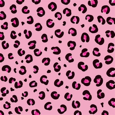 Pink Glitter Leopard Print Background Digital Paper Instant Etsy