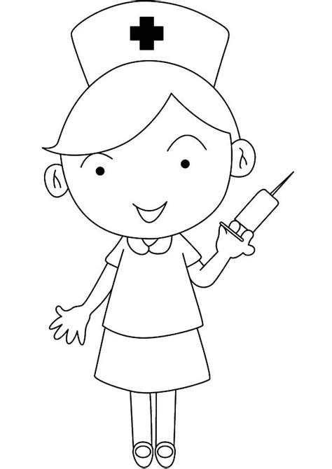 Download print coloring image | careers | Coloring pages, Nurse ...