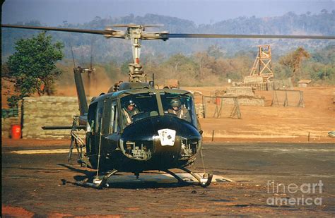 Uh 1 Huey Iroquois Helicopter Lz Oasis Vietnam 1968 Photograph By