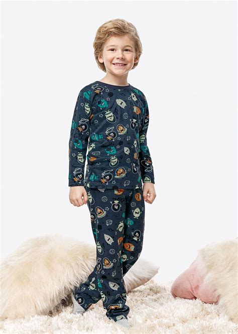 Pijama Infantil Masculino Inverno Marinho Monstrinho Malwee