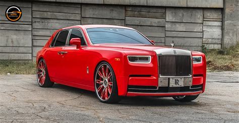 2021 tinted red rolls royce phantom on avant garde wheels!