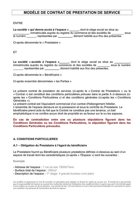 Mod 232 Le De Contrat De Prestation Gambaran