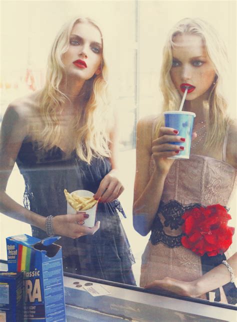 Gemma Ward And Lily Donaldson By Steven Meisel In US Vogue December Beauty Inspiration