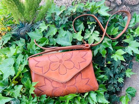 Handmade Genuine Leather Bag Purse Round Crossbody Hand Etsy