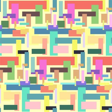 Premium Vector Colorful Abstract Seamless Pattern With Rectangles