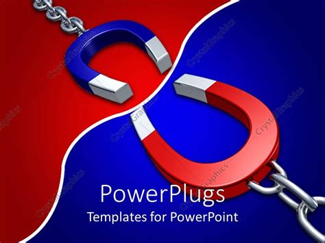 PowerPoint Template: 3D blue and red attracting horseshoe shaped ...