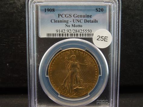 1908 20 dollar gold coin value. 1908 Saint Gaudens Twenty Dollar Gold Coin PCGS Genuine Clea