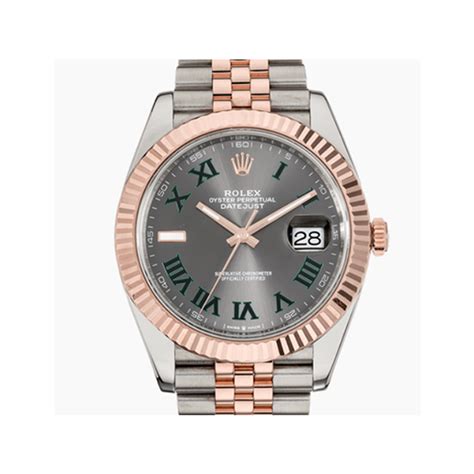 Where success is celebrated, rolex is not far away. Rolex Datejust 41 Steel 18K Rose Gold Wimbledon Dial Mens ...