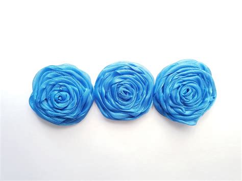 set of 3 organza tulle multilayer rolled rosettes etsy