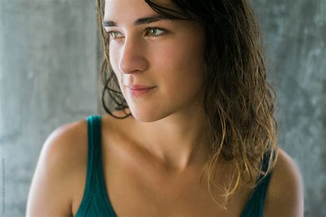 Portrait Of Beautiful Brunette Woman With No Make Up By Stocksy