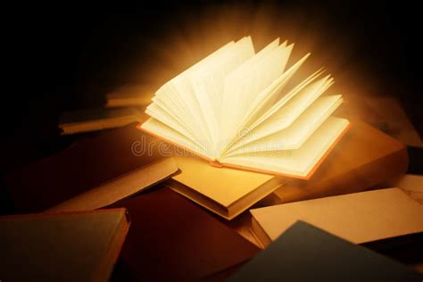 Bright Light Coming From Open Book Making Image Overexposed Stock