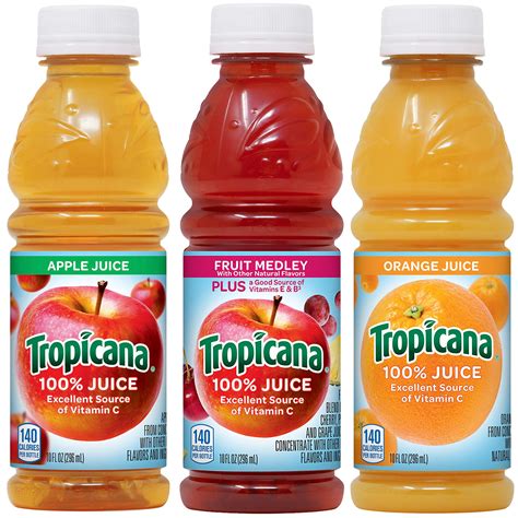 Tropicana 100 Juice 3 Flavor Classic Variety Pack 10 Ounce Bottles