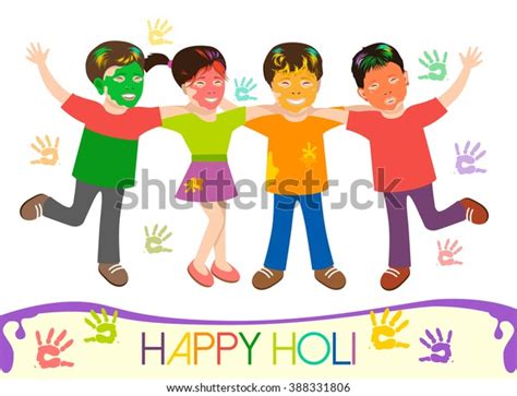 Illustration Dirty Kids Different Colors Playing Stock Vector Royalty