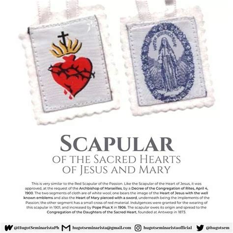 An Ad With Two Hearts And The Words Scapular Of The Sacred Hearts Of
