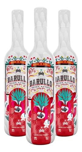 Tripack Licor Con Tequila Barullo Spicy Sandía 750 Ml Envío Gratis