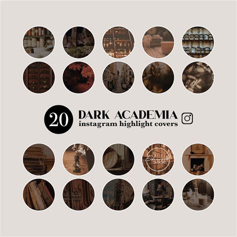Dark Academia Instagram Highlight Covers Brown Highlight Cover Moody