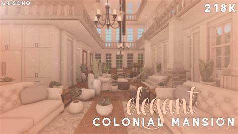 Bloxburg Elegant Colonial Mansion Build Youtube
