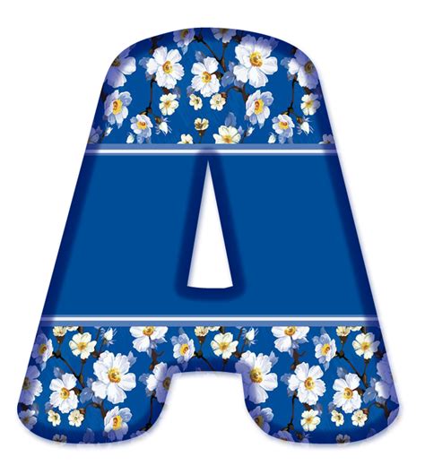 Sussurro De Amor Alfabeto Decorativo Png Textura Azul Com Flores Sakura