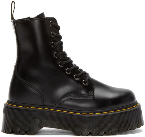Martens boot features their famous yellow stitching, adding a little flair. Dr. martens Black Eight-eye Jadon Boots in Black | Lyst