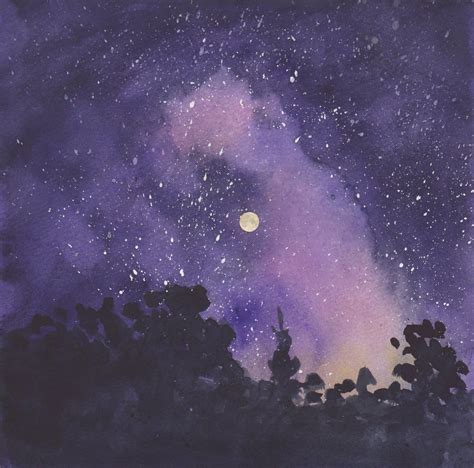 Night Sky Watercolor 2014 Kris Warrenburg Night Skies Nebula