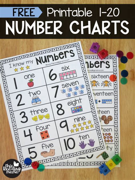 Printable Number Chart For Numbers 1 20 This Reading Mama