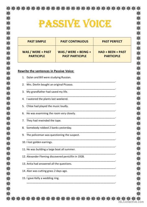 Passive Voice General Gramma Deutsch Daf Arbeitsbl Tter Pdf Doc