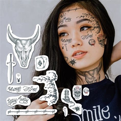 2021 Update Post Malone Temporary Tattoo Face Neck Tattoos Etsy